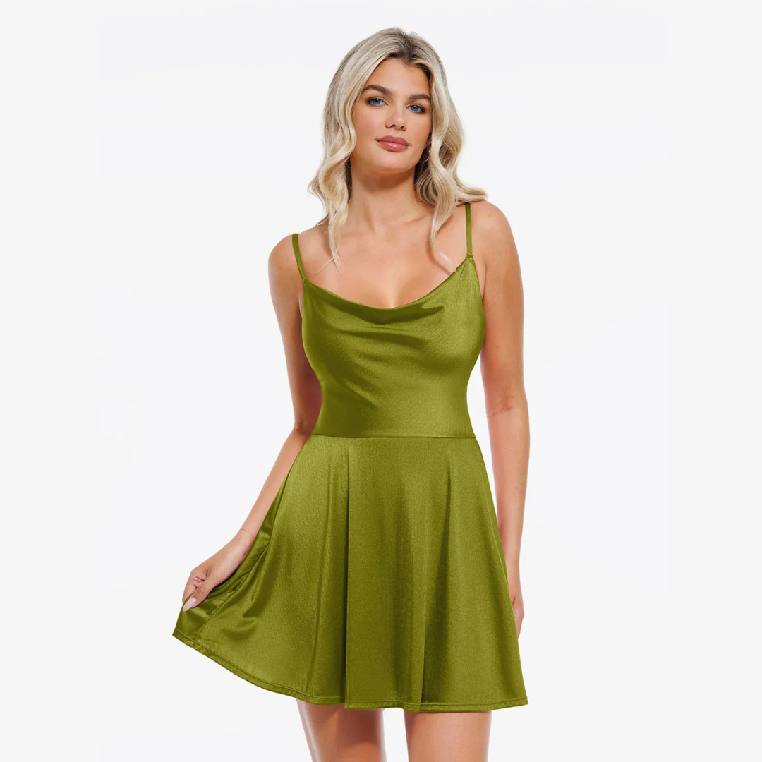 Slimming Tummy Control Satin Dress