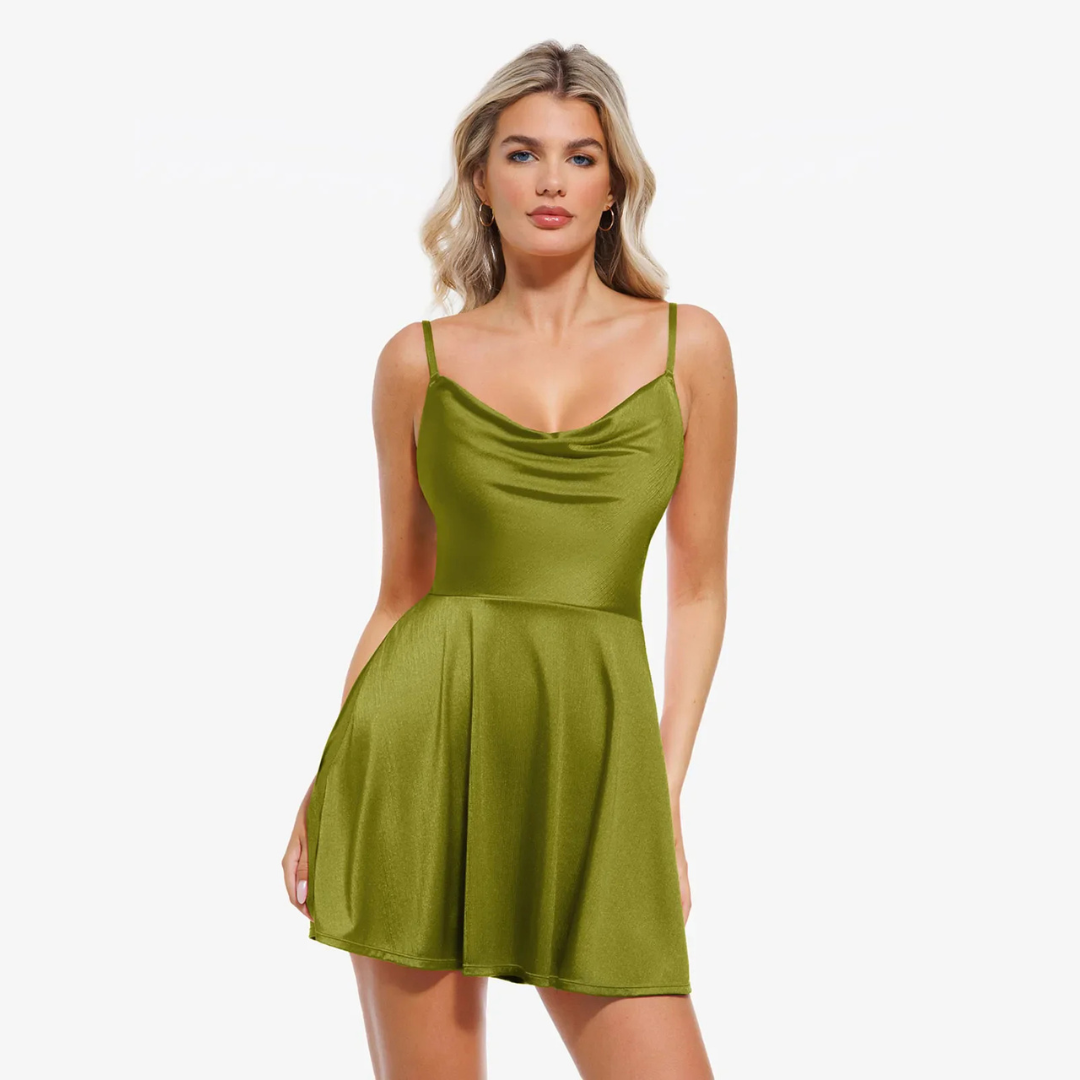 Slimming Tummy Control Satin Dress