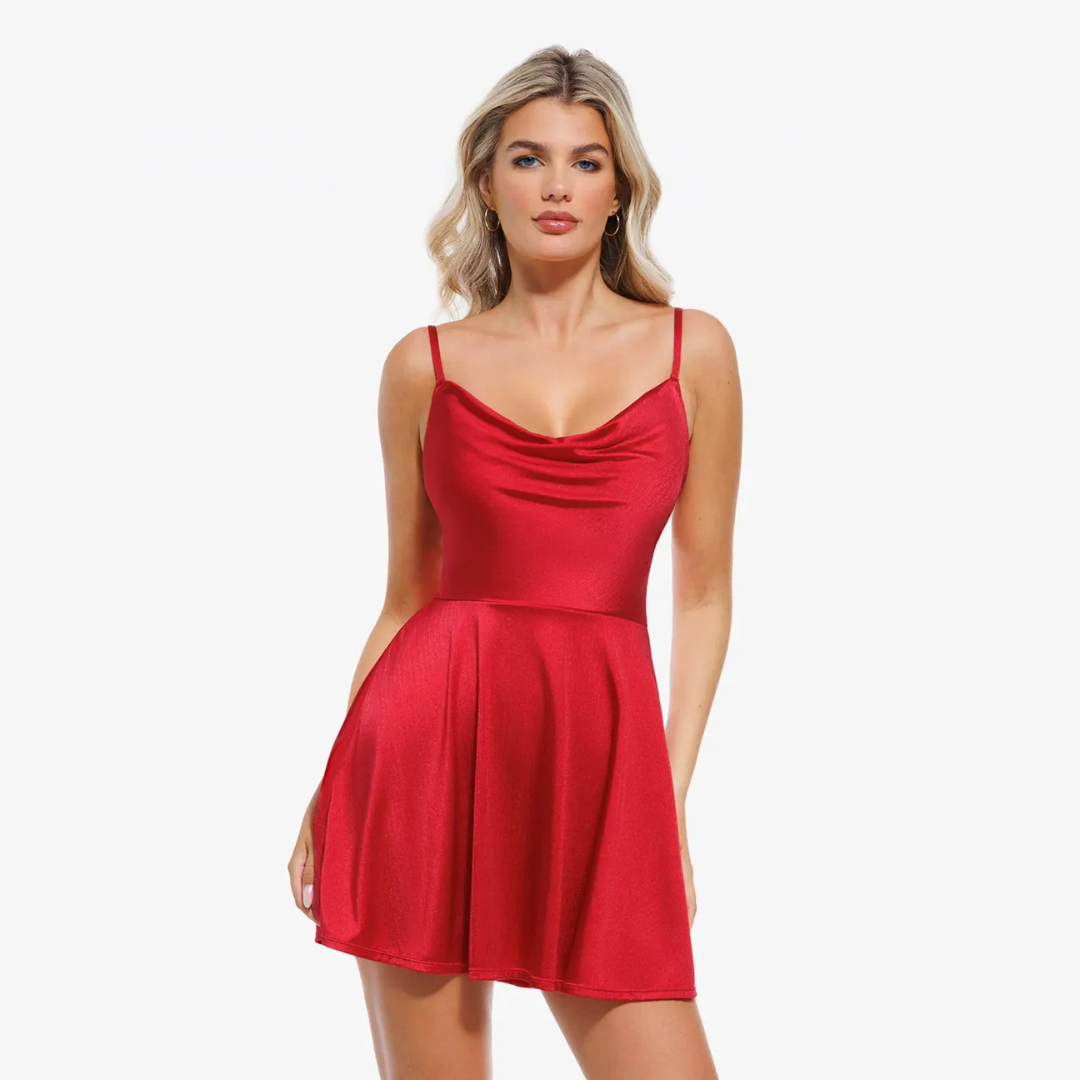 Slimming Tummy Control Satin Dress